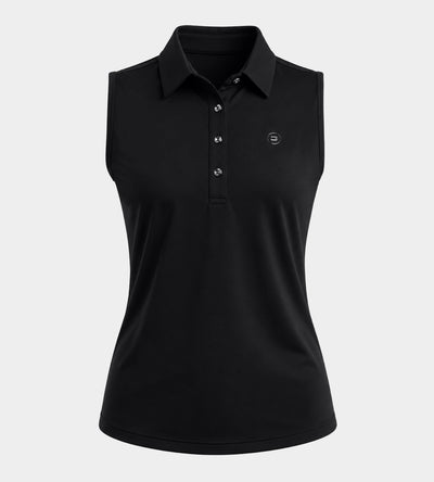LADIES ELITE SLEEVELESS POLO - NERO
