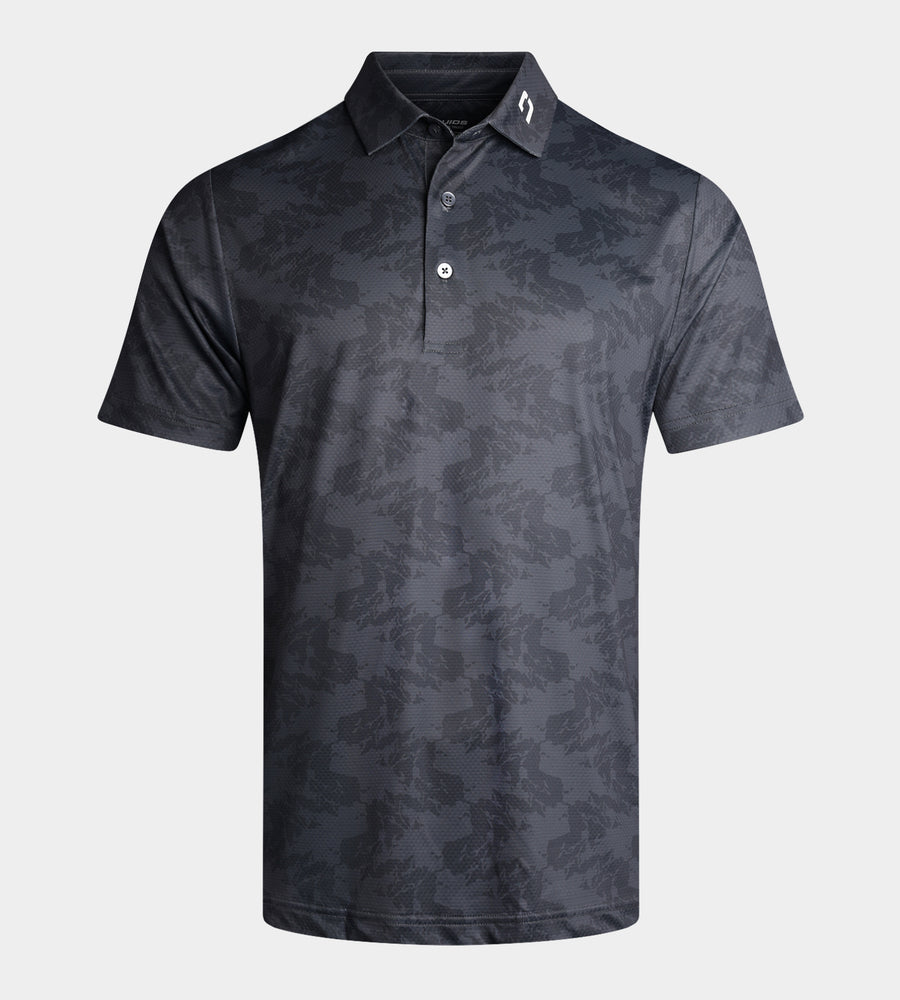ABSTRACT EMOTIVE POLO - CHARCOAL