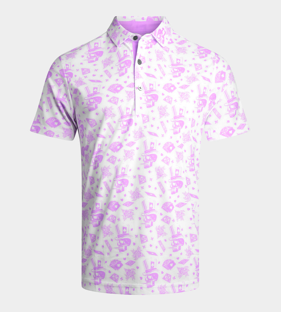 BLACKJACK POLO - WHITE/ LAVENDER