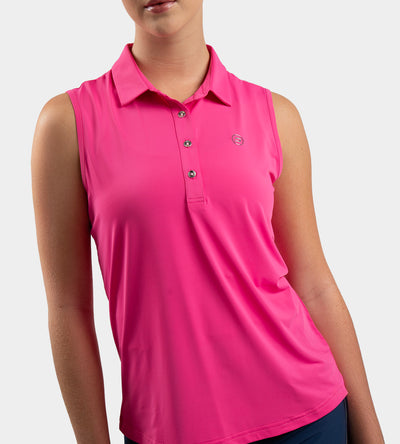 LADIES ELITE SLEEVELESS POLO - ROSA