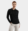 LADIES ELITE LONG SLEEVE POLO - BLACK