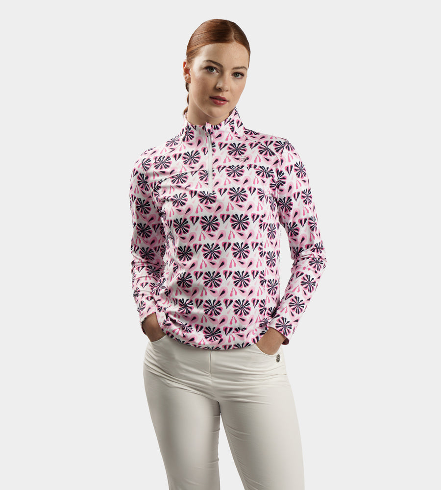 LADIES BIRDIE MIDLAYER - FLORAL BLUSH