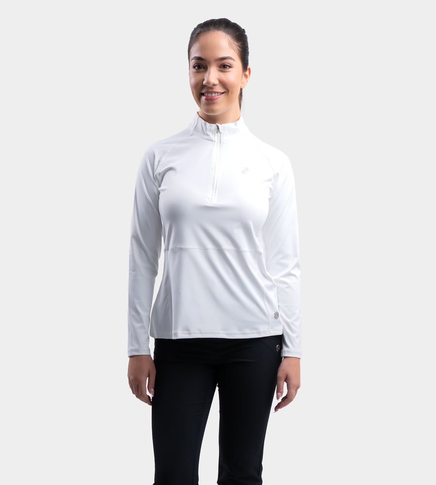 LADIES SPLIT HEM MIDLAYER - BIANCO