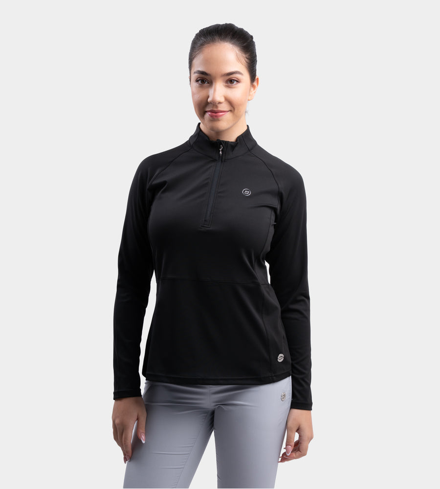 LADIES SPLIT HEM MIDLAYER - NERO