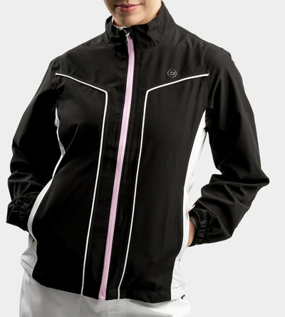 LADIES ESCAPADE RAIN JACKET - BLACK/WHITE