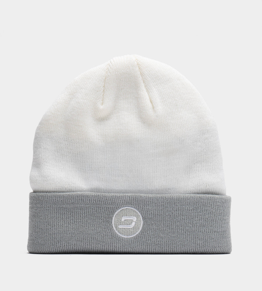 D BADGE BEANIE - BIANCO