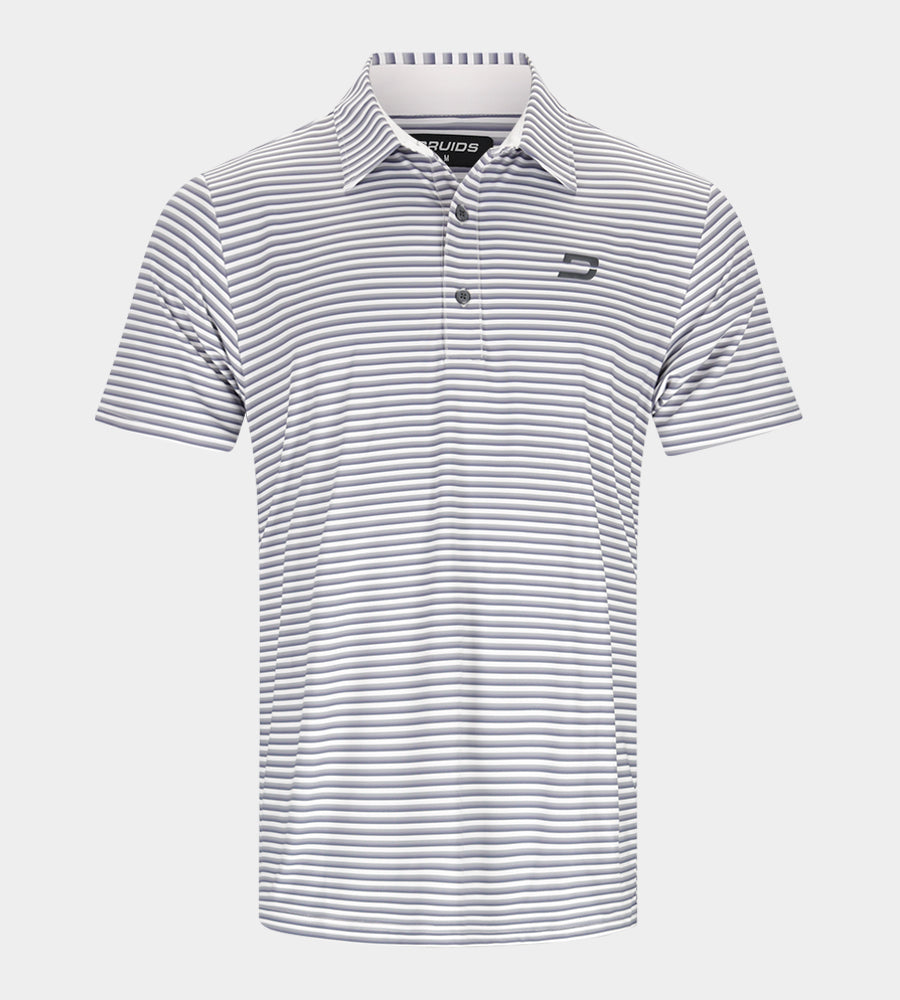 GRADIENT STRIPE POLO - GREY