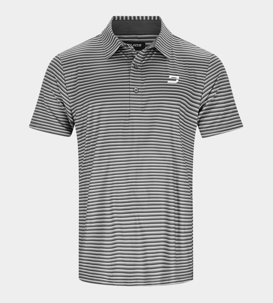 GRADIENT STRIPE POLO - BLACK