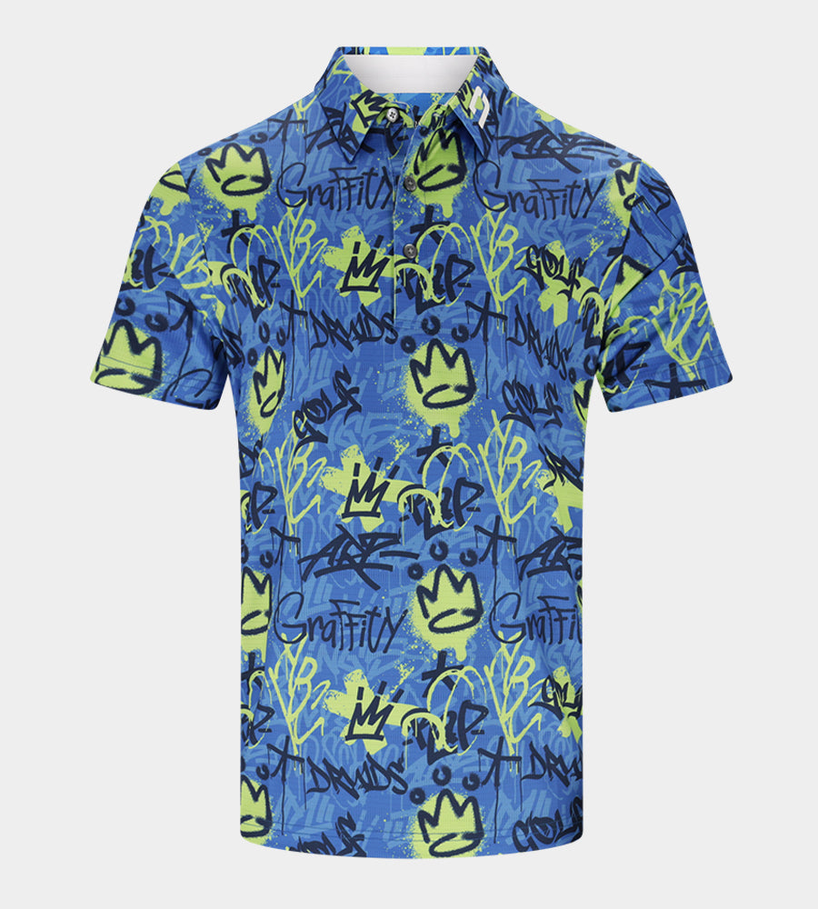 GRAFFITI POLO - BLAUW