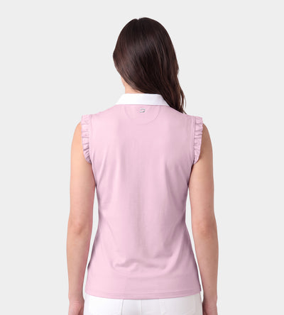 LADIES CAPPED POLO - BLUSH