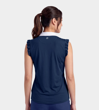 LADIES CAPPED POLO - MARINE