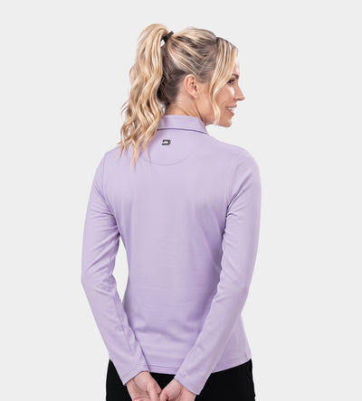 LADIES ELITE LONG SLEEVE POLO - LAVENDAR