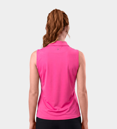 LADIES ELITE SLEEVELESS POLO - ROSE