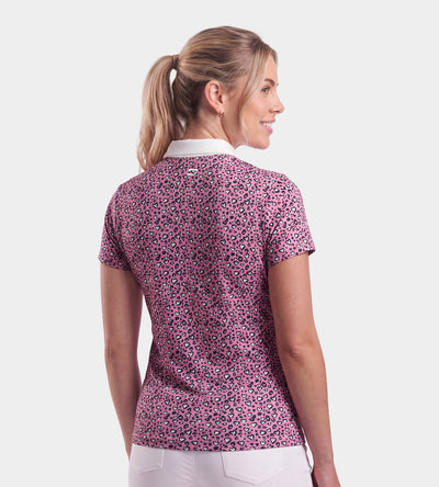 LADIES HEART POLO - ROSA/MARINEBLAU