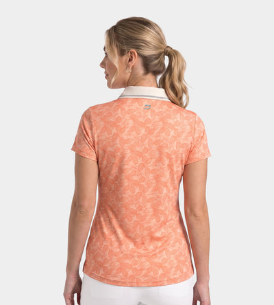 LADIES PINEAPPLE POLO - CORAL