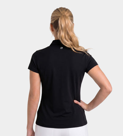 LADIES HEART ZIP POLO - NOIR
