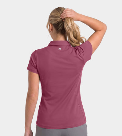 LADIES HEART ZIP POLO - MÛRE