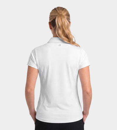 LADIES HEART ZIP POLO - BLANC
