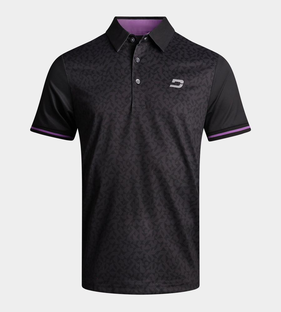 MODERN ABSTRACT POLO - BLACK