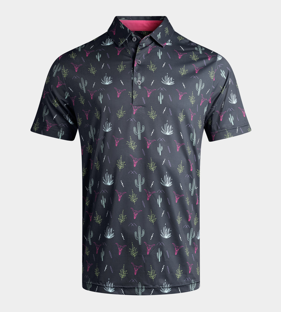 NEON DESERT POLO - NOIR