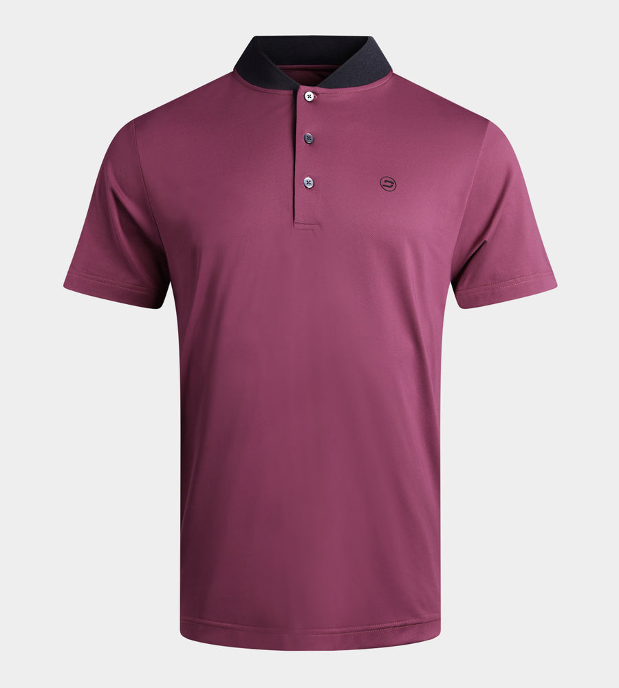 RIBBED PRIME POLO - MULBERRY