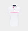 KIDS STRIPE PERFORMANCE POLO - WHITE