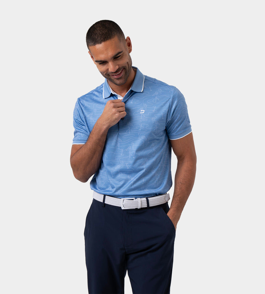 FLAMINGO FLAG POLO - DENIM