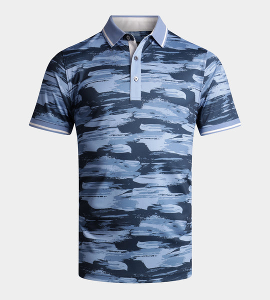 Aqua Polo in Navy | Men's Golf Stylish Polo Shirts | Druids