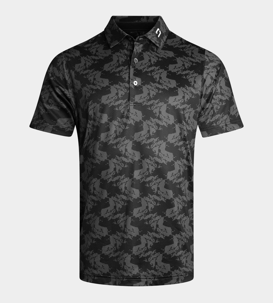 ABSTRACT EMOTIVE POLO - BLACK