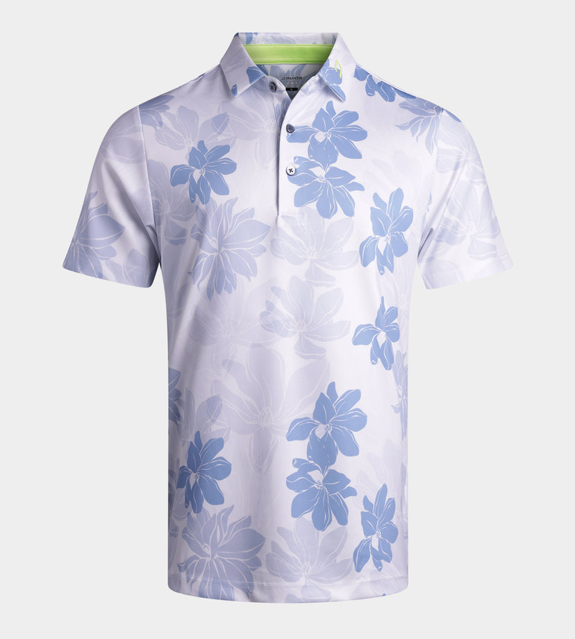 ABSTRACT FLOWER POLO - BLEU