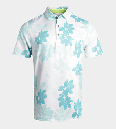 ABSTRACT FLOWER POLO - MINT