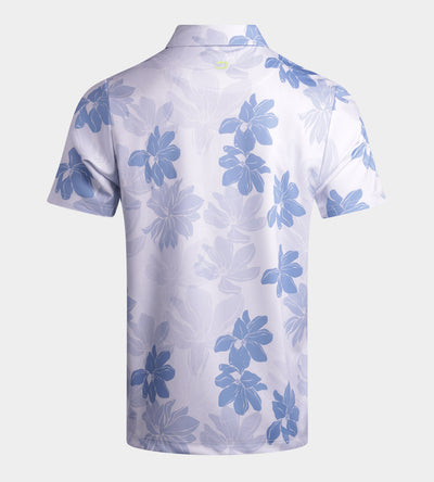 ABSTRACT FLOWER POLO - BLUE