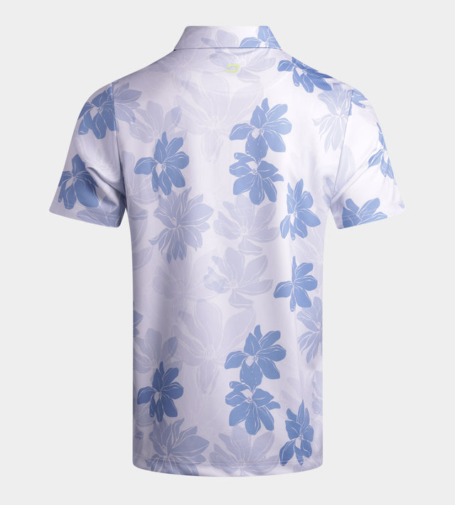 ABSTRACT FLOWER POLO - BLEU