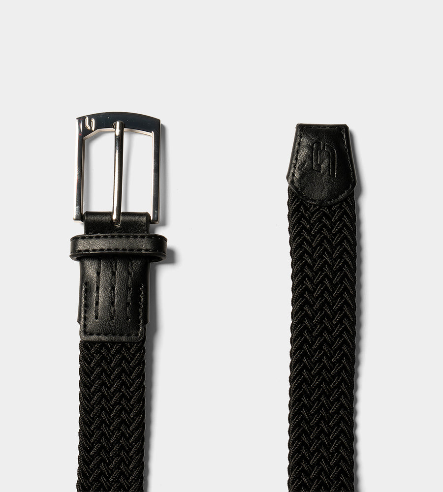 LADIES WEBBED BELT - ZWART