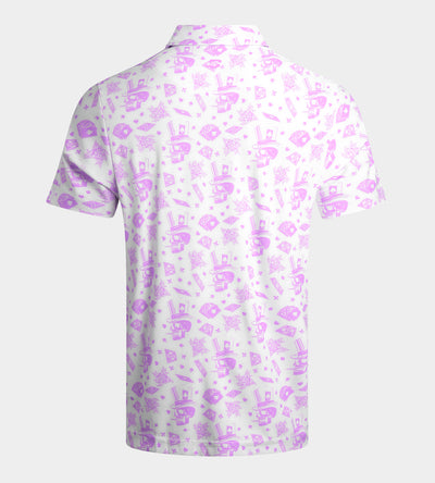 BLACKJACK POLO - WHITE/ LAVENDER
