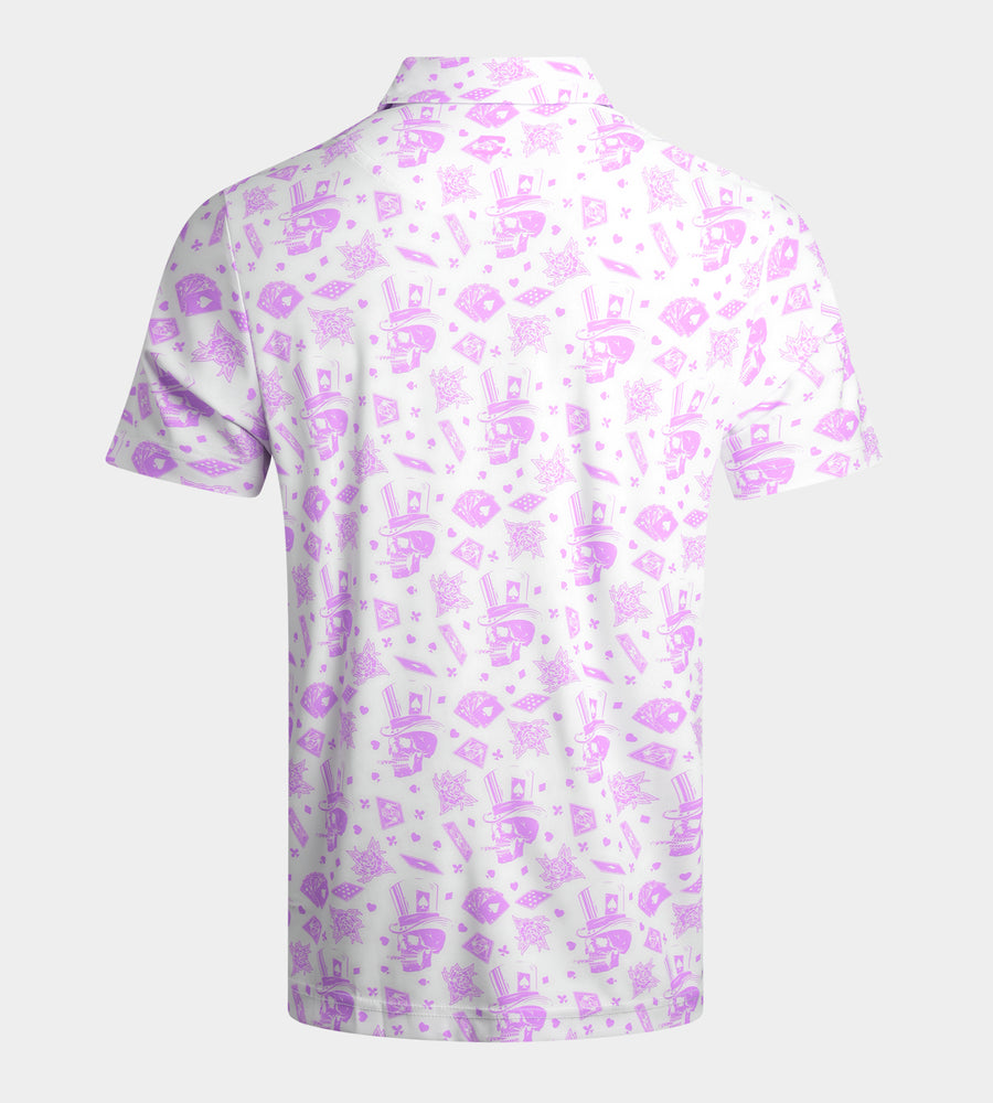 BLACKJACK POLO - WHITE/ LAVENDER