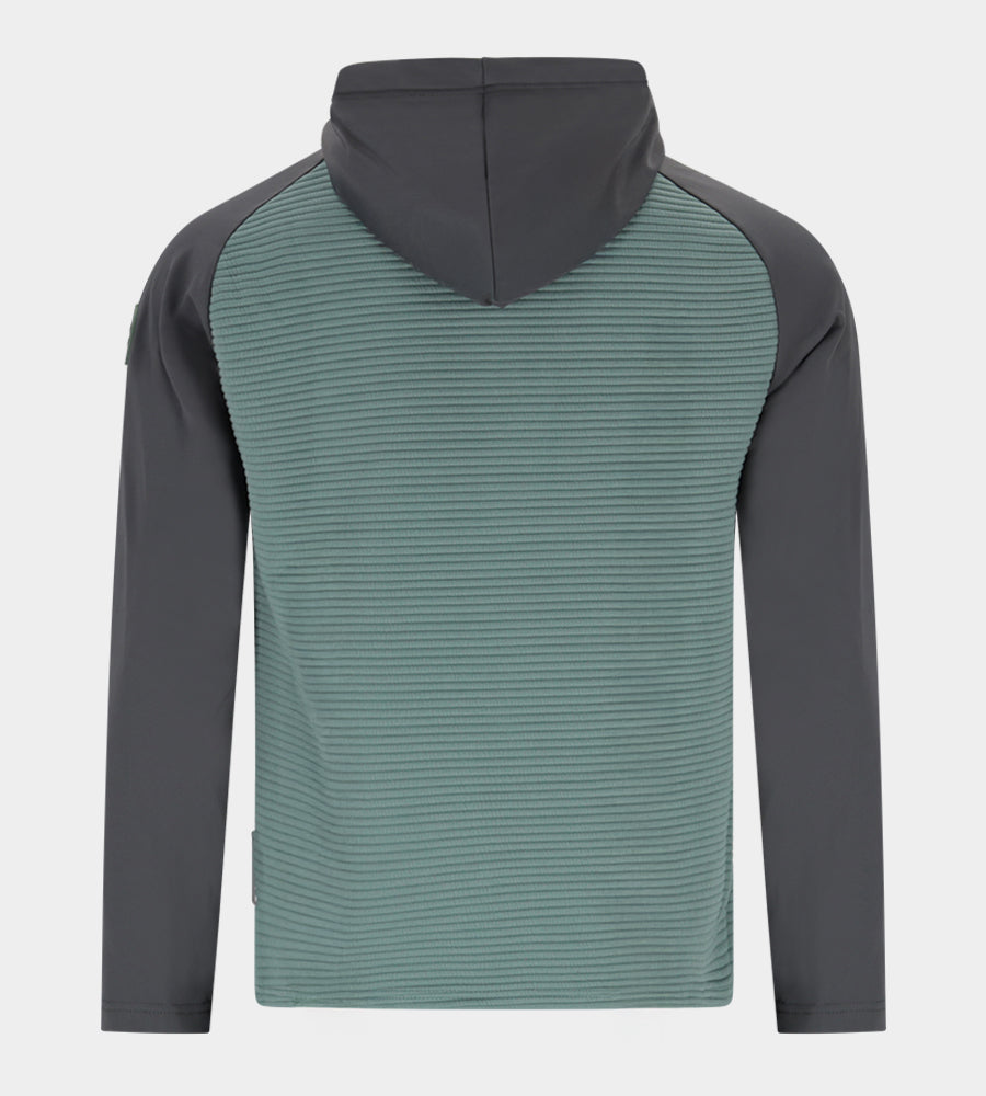 CONTRAST HOODIE - HOLZKOHLE/SALBEI