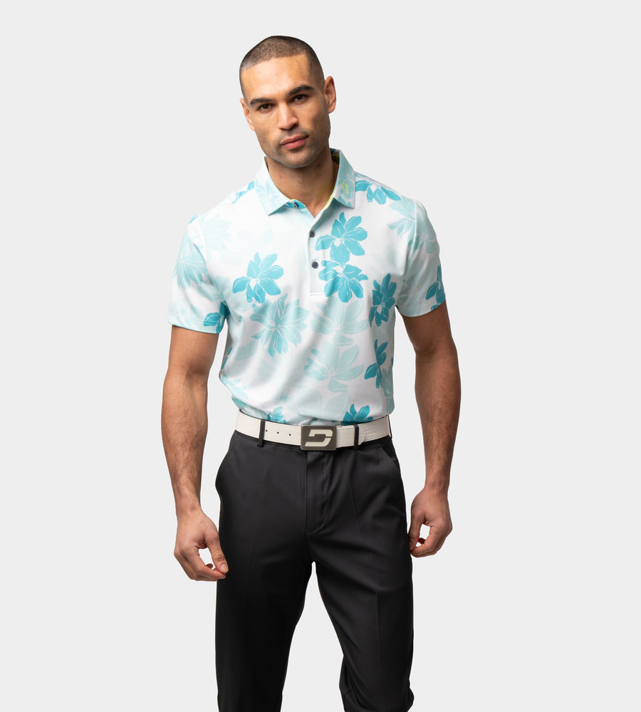 ABSTRACT FLOWER POLO - MINT