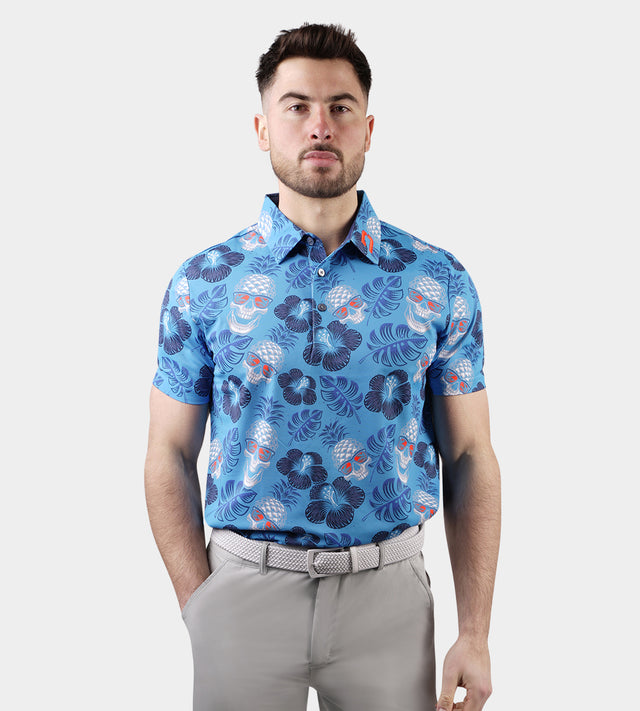 PINEAPPLE SKULL POLO - BLAUW