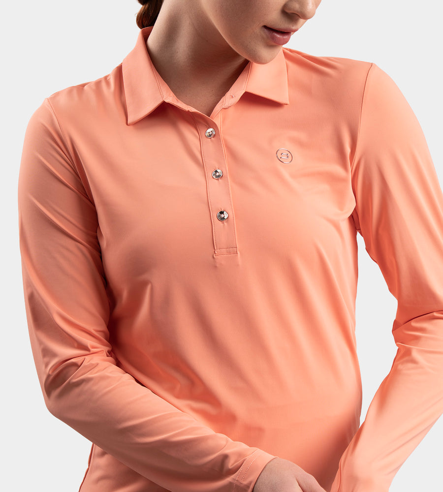 LADIES ELITE LONG SLEEVE POLO - KORAAL