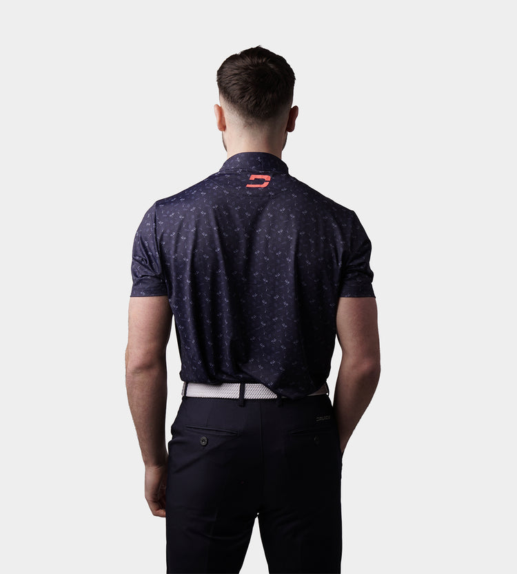 California Polo In Navy | Men's Golf Polo Shirts | Druids