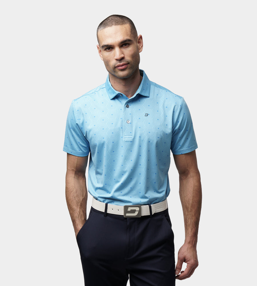 SIX GRID POLO - BLUE