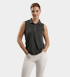 LADIES ELITE SLEEVELESS POLO - CHARBON