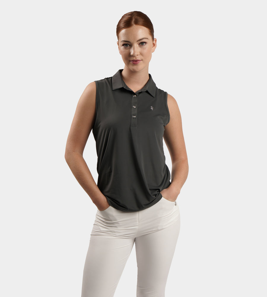 LADIES ELITE SLEEVELESS POLO - HOUTSKOOL