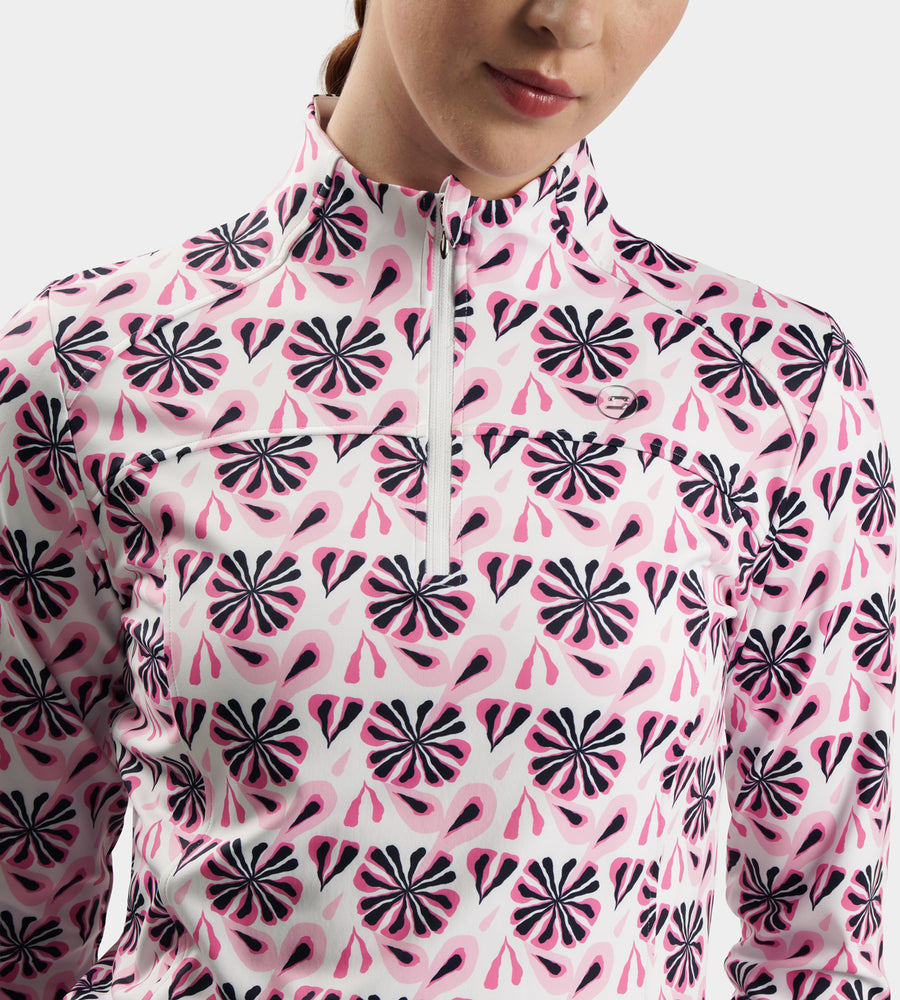 LADIES BIRDIE MIDLAYER - FLORAL BLUSH
