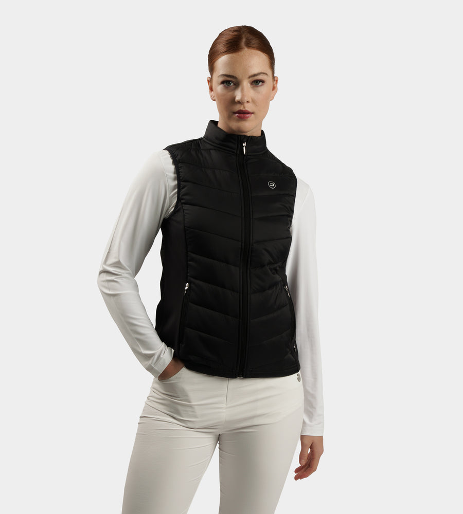 LADIES PANAMA GILET - BLACK