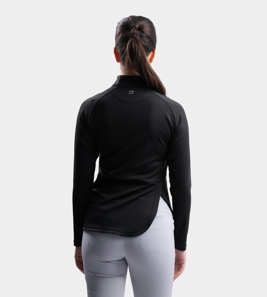 LADIES SPLIT HEM MIDLAYER - SCHWARZ