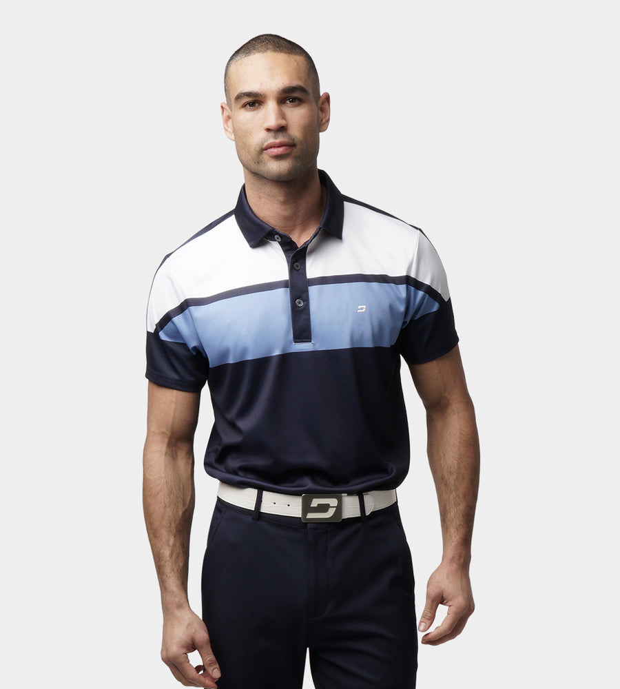 STRIPE PERFORMANCE POLO - NAVY