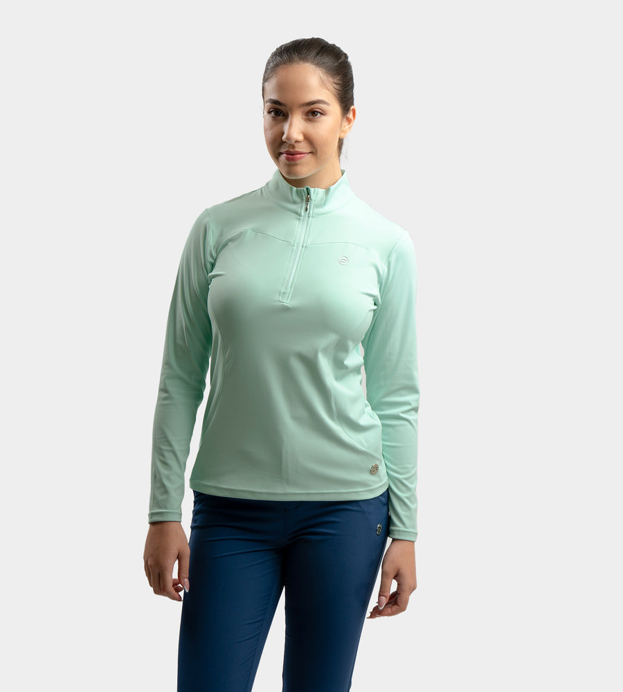 LADIES HEART MIDLAYER - MINZGRÜN
