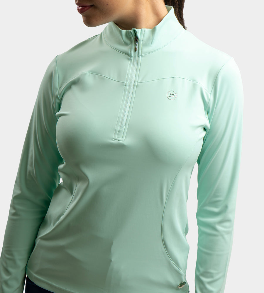 LADIES HEART MIDLAYER - MINZGRÜN